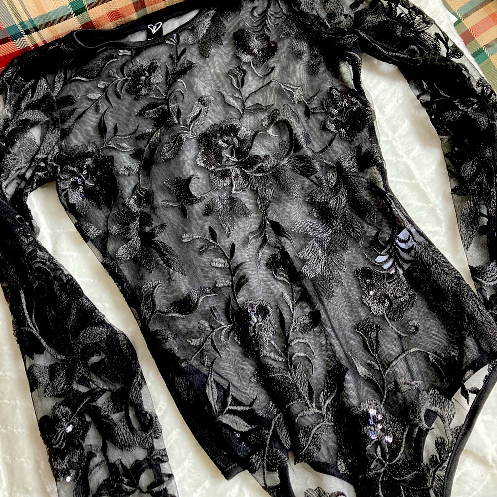 Black floral bodysuit from Windsor